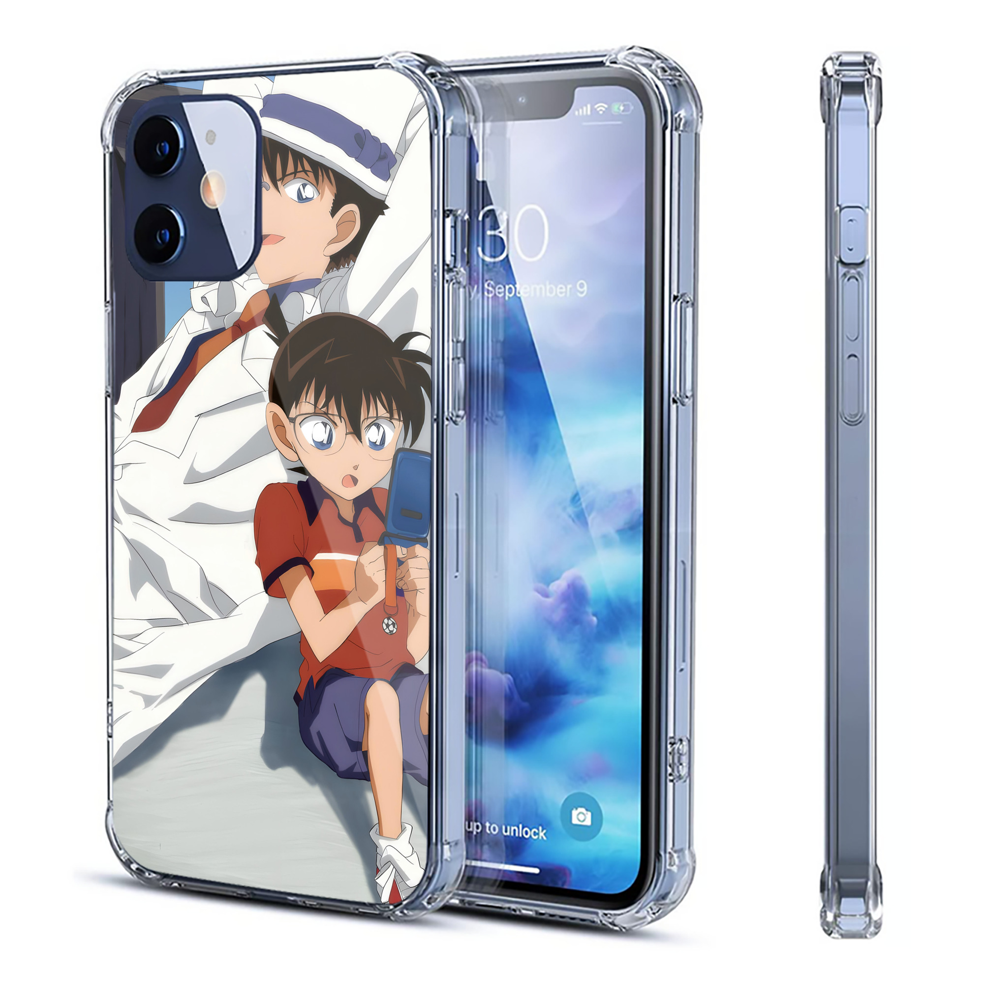 （画像用） 名探偵コナン Detective Conan 【iPhone 12シリーズ対応】透明スマホケース（クリアソフトケース）